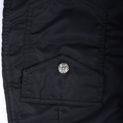 CHROME HEARTS BLACK BOARD SHORTS WITH CH PATCH 34