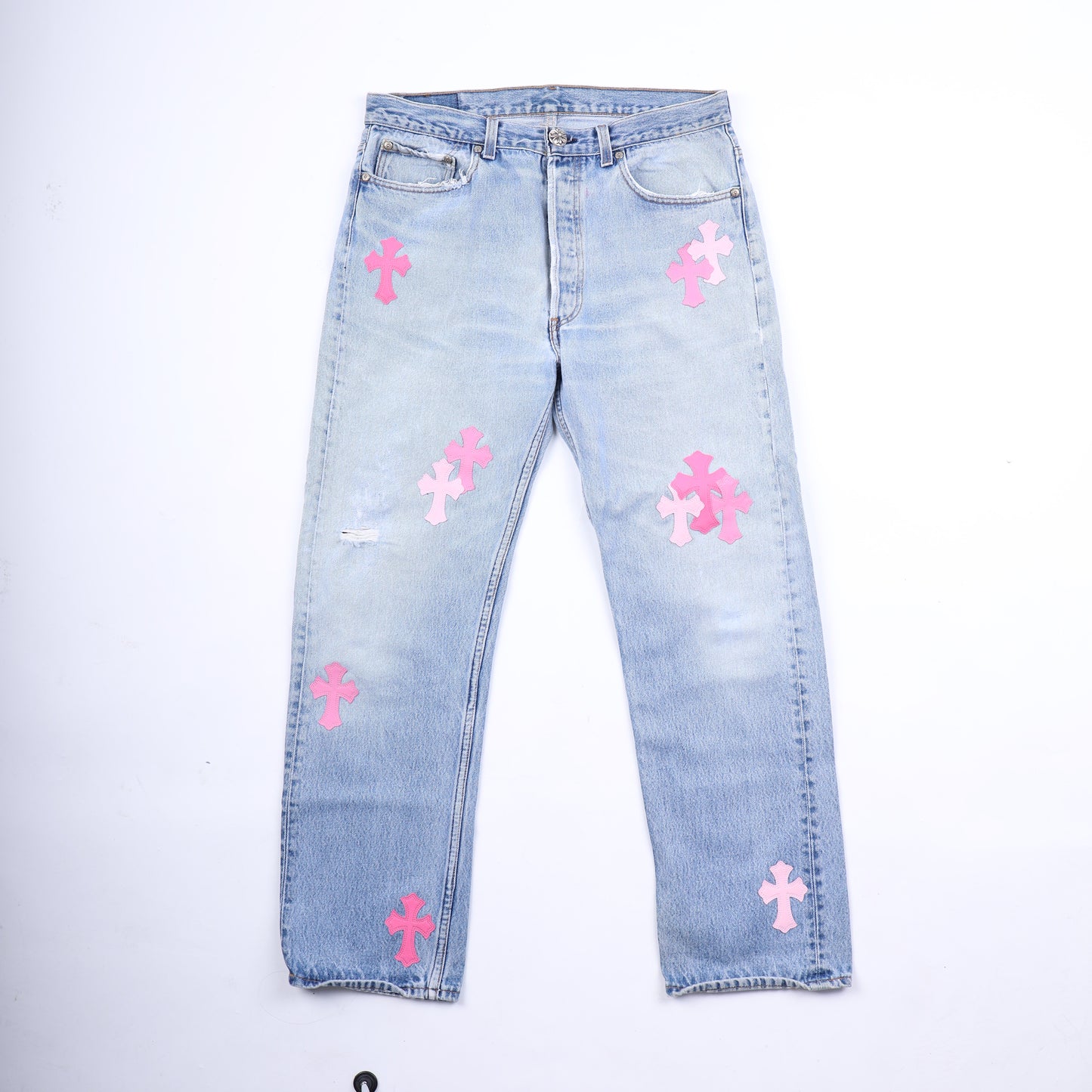PINK CROSS PATCH 501 LEVI'S DENIM