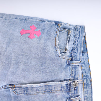 PINK CROSS PATCH 501 LEVI'S DENIM