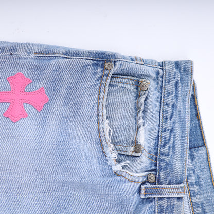 PINK CROSS PATCH 501 LEVI'S DENIM