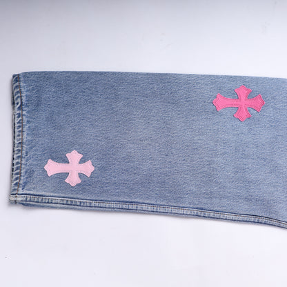 PINK CROSS PATCH 501 LEVI'S DENIM