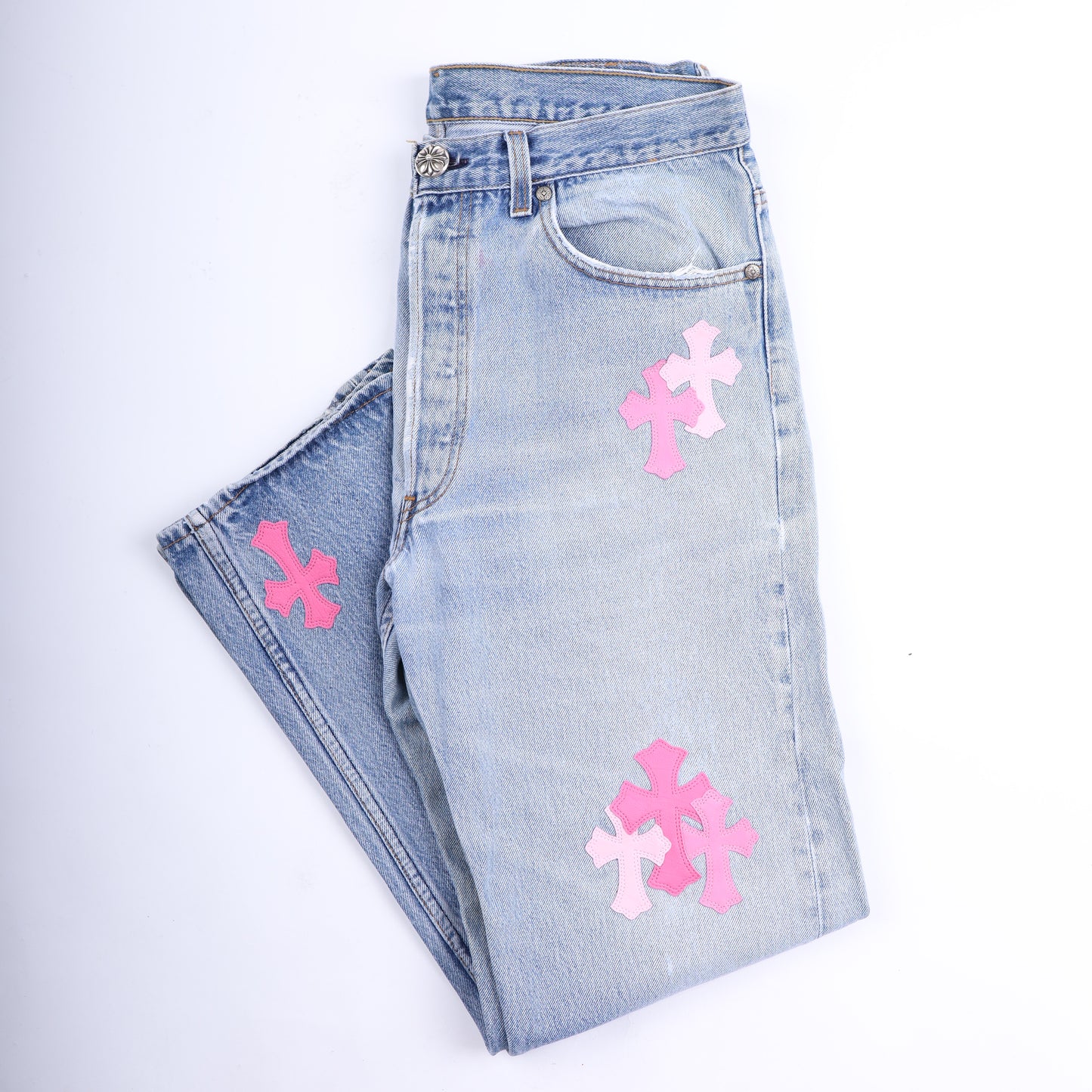 PINK CROSS PATCH 501 LEVI'S DENIM