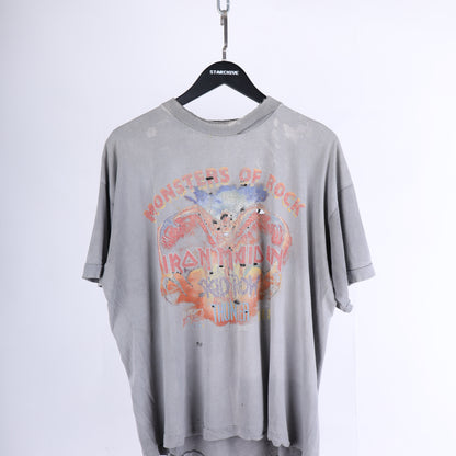VINTAGE MONSTERS OF ROCK THRASHED FADED IRON MAIDEN TOUR T-SHIRT