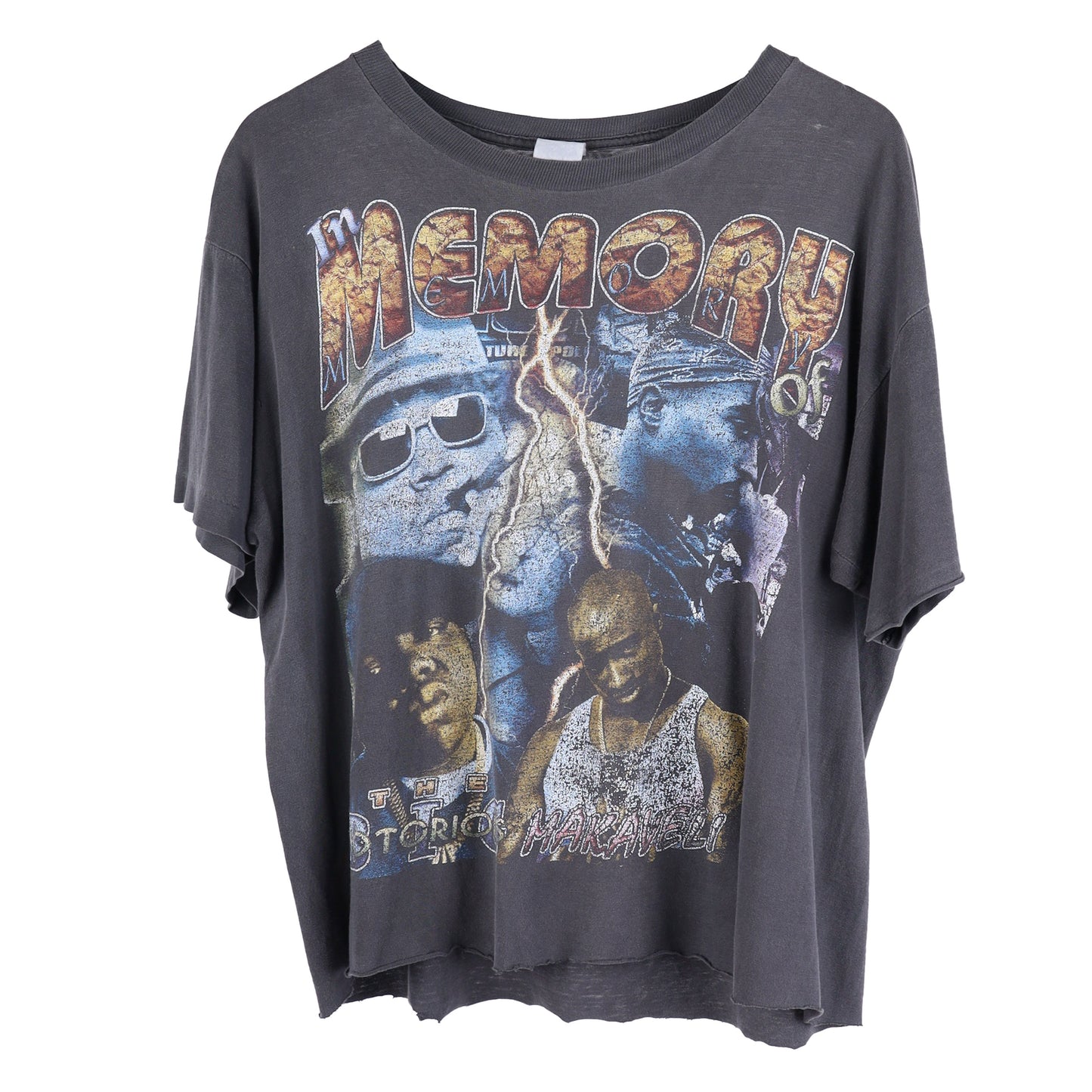 VINTAGE TUPAC BIGGIE MEMORIAL CROPPED RAP T-SHIRT