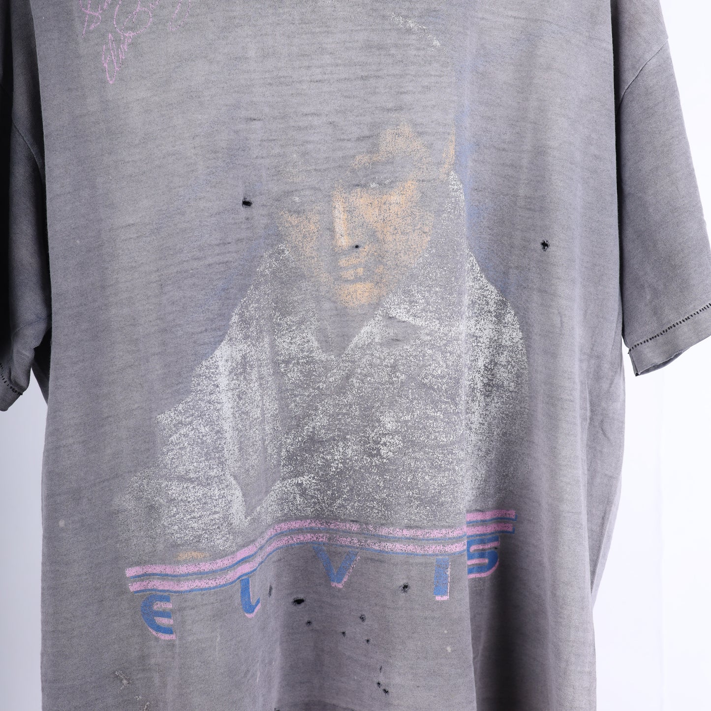 VINTAGE ELVIS FADED THRASHED T-SHIRT