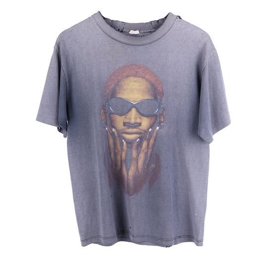 VINTAGE DENNIS RODMAN NOT OF THIS WORLD THRASHED FADED T-SHIRT