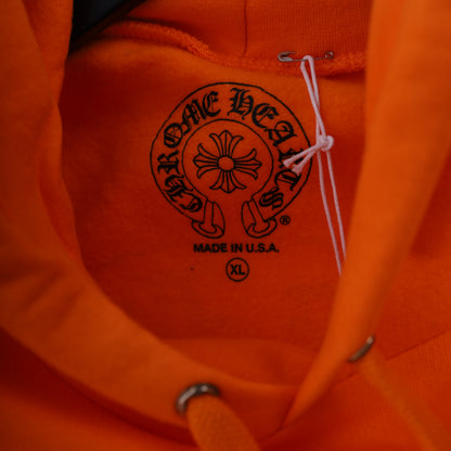 CHROME HEARTS ORANGE MIAMI MUSIC WEEK EXCLUSIVE HORSESHOE HOODIE