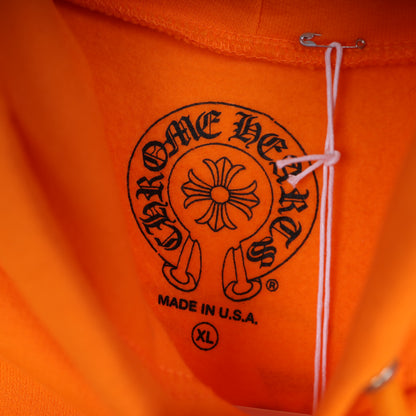 CHROME HEARTS ORANGE MIAMI MUSIC WEEK EXCLUSIVE HORSESHOE HOODIE