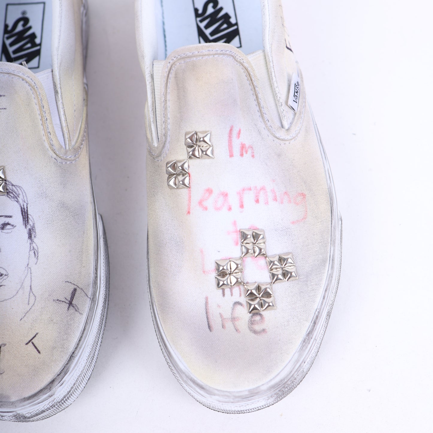 PALY 1/1 HAND DRAWN VANS SLIP ONS