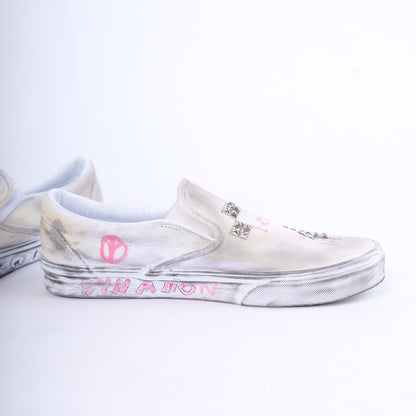 PALY 1/1 HAND DRAWN VANS SLIP ONS
