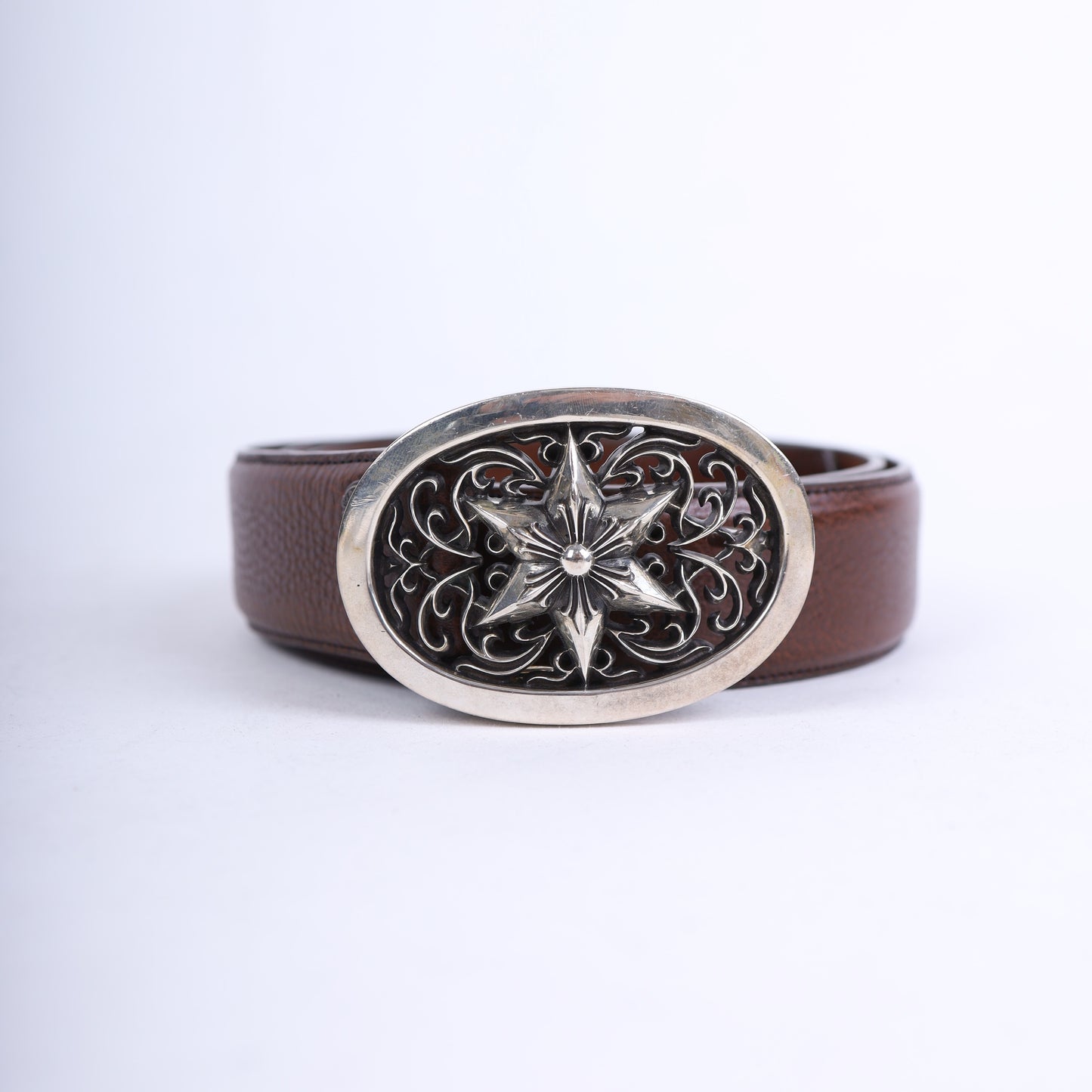 Chrome Hearts Star Oval Cross Brown Belt
