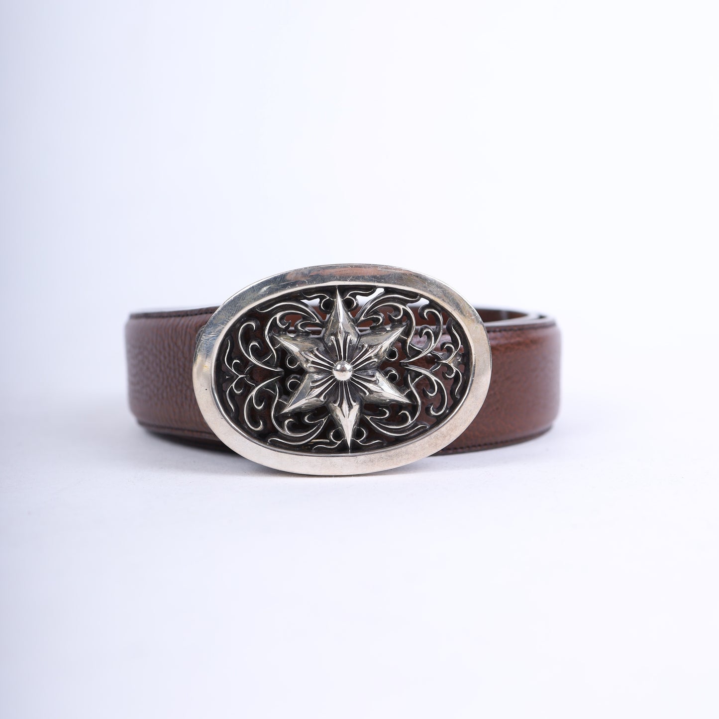 Chrome Hearts Star Oval Cross Brown Belt