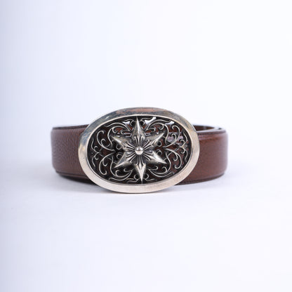 Chrome Hearts Star Oval Cross Brown Belt
