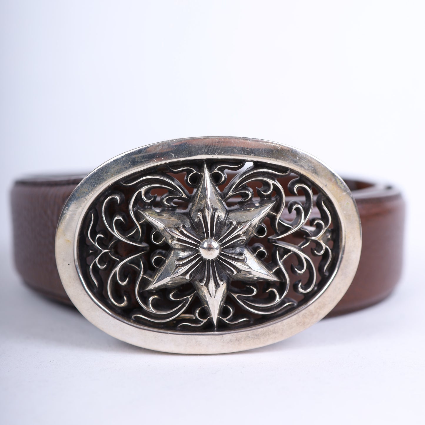 Chrome Hearts Star Oval Cross Brown Belt