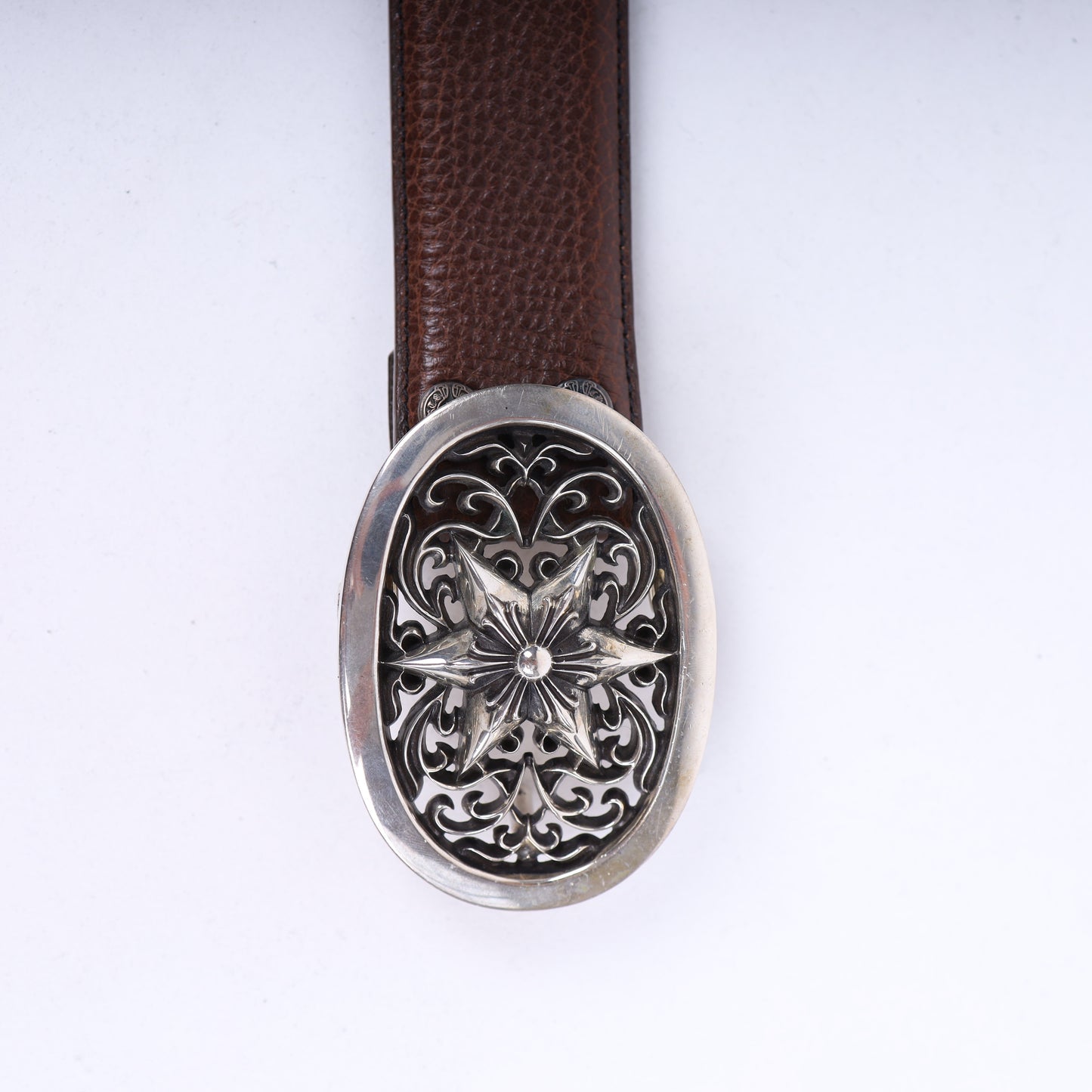 Chrome Hearts Star Oval Cross Brown Belt