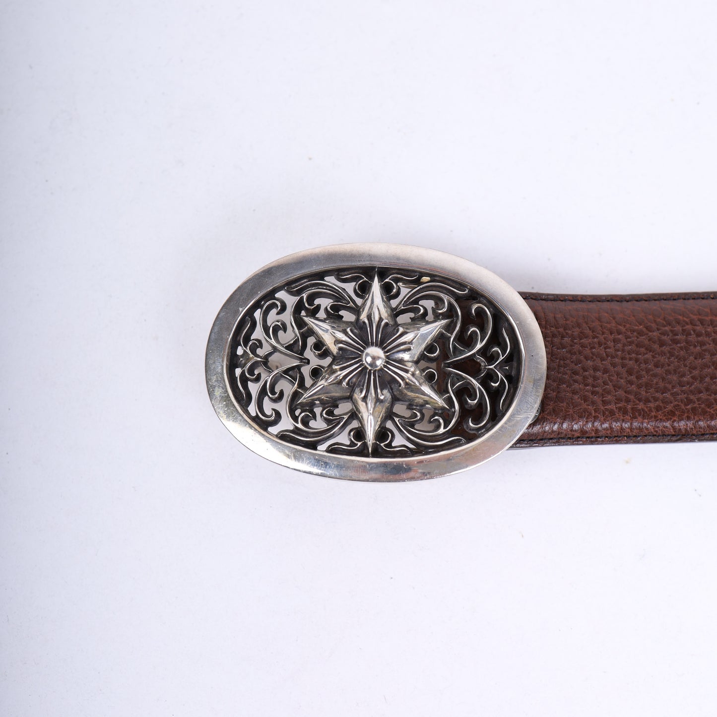 Chrome Hearts Star Oval Cross Brown Belt