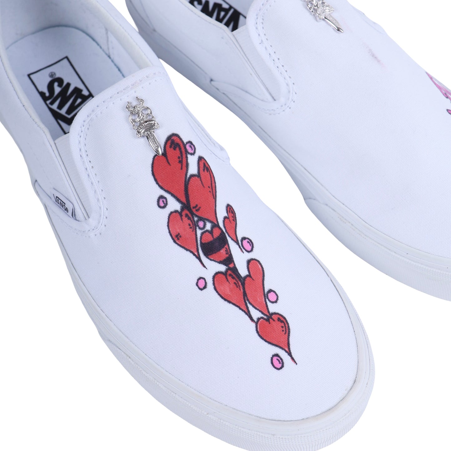 CHROME HEARTS X MATTY BOY HAND PAINTED VANS SLIP ONS