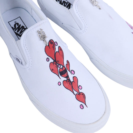 CHROME HEARTS X MATTY BOY HAND PAINTED VANS SLIP ONS