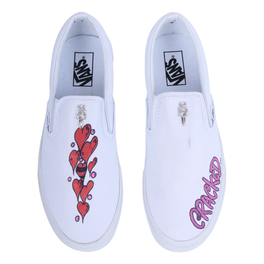 CHROME HEARTS X MATTY BOY HAND PAINTED VANS SLIP ONS