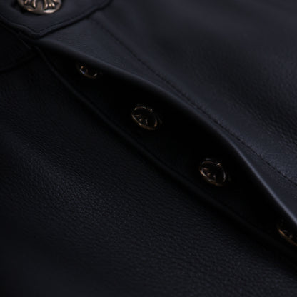 Chrome Hearts Heavy Leather Fleur Knee Pants