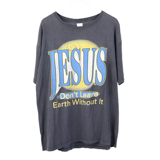 VINTAGE JESUS DON'T LEAVE EARTH WITHOUT IT FADED T-SHIRT