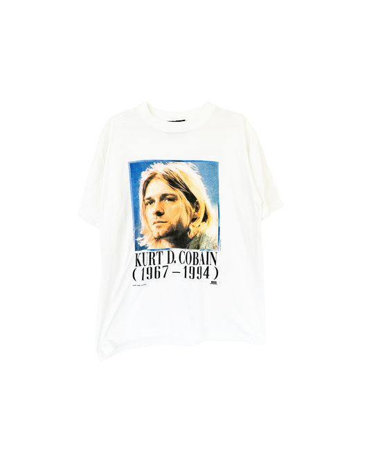 vintage kurt cobain nirvana memorial portrait tee