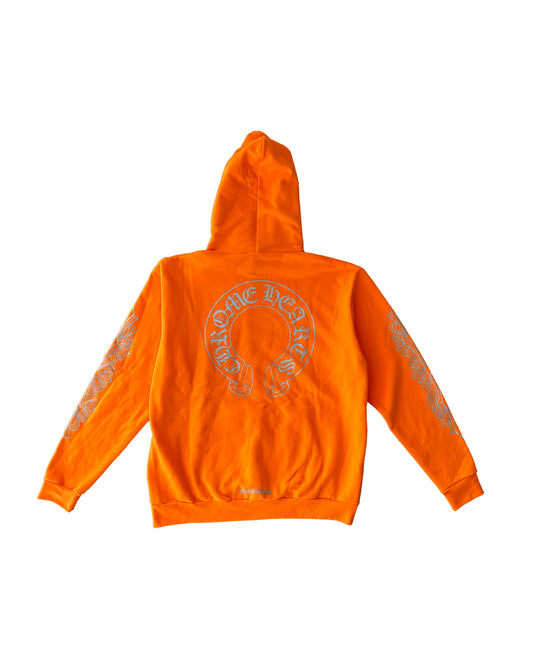 CHROME HEARTS ORANGE MIAMI MUSIC WEEK EXCLUSIVE HORSESHOE HOODIE