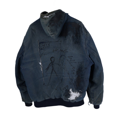 REB001 1 OF 1 HAND DRAWN FADED CARHARTT WORK JACKET