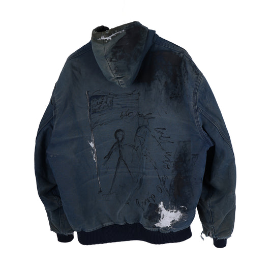 REB001 1 OF 1 HAND DRAWN FADED CARHARTT WORK JACKET