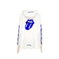 CHROME HEARTS ROLLING STONES BLUE FLORAL ZIP HOODIE