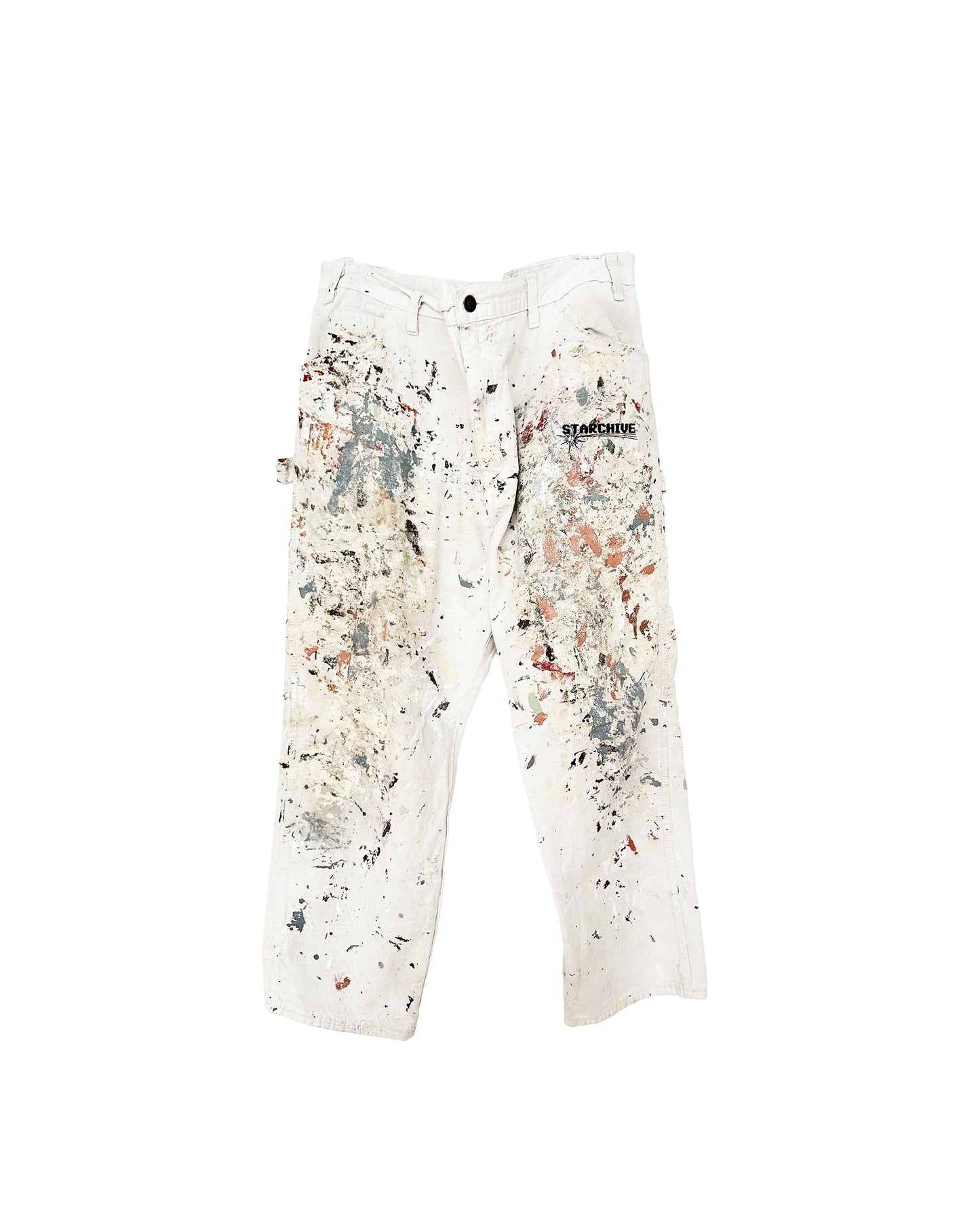 STARCHIVE LOGO THRASHED PAINTER PANTS