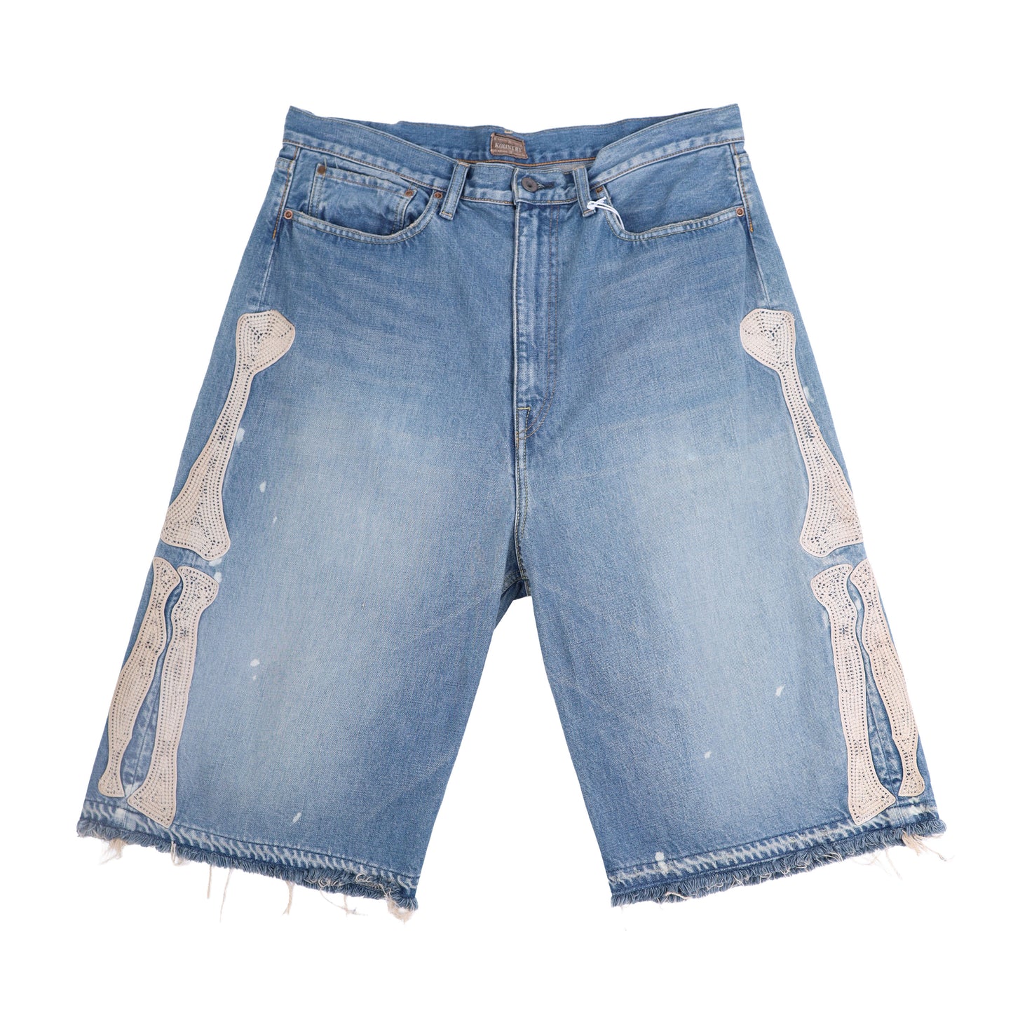 Kapital Bone Denim Shorts Blue