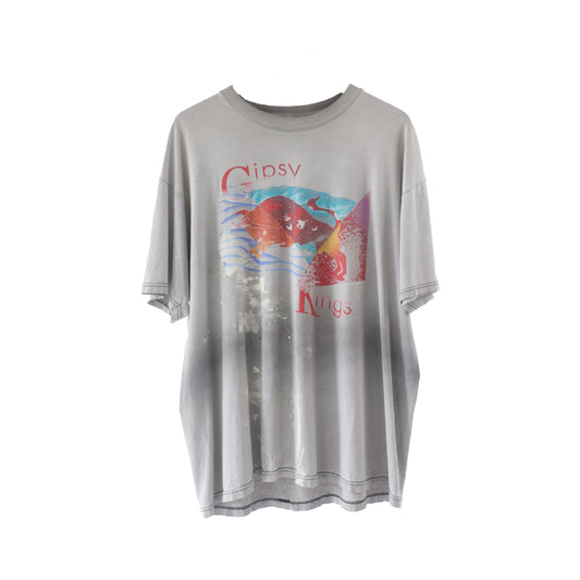 FADED GREY THRASHED GYPSY KINGS VINTAGE TOUR T-SHIRT