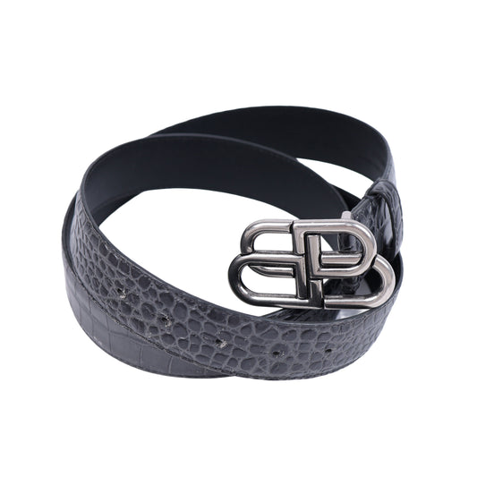 BALENCIAGA BB BELT FAUX CROC BELT