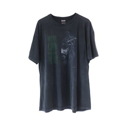 Faded What Has God Ever Done For You Vintage Tee XL