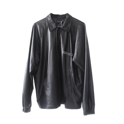 ERD Leather Techno Logo Coach Jacket XL