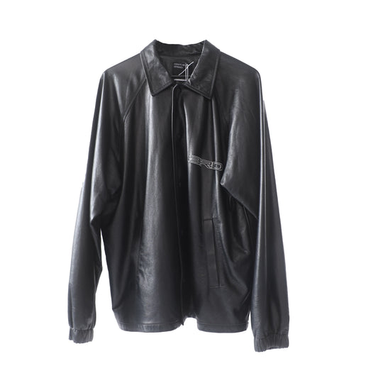 ERD Leather Techno Logo Coach Jacket XL