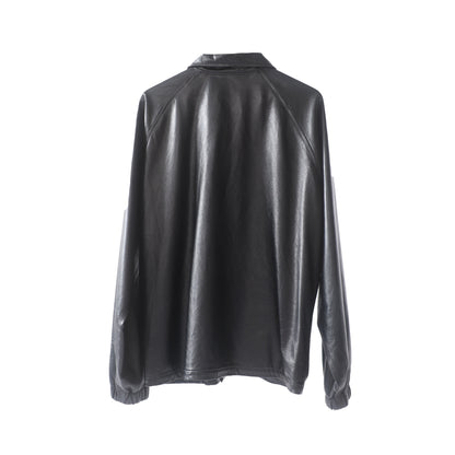 ERD Leather Techno Logo Coach Jacket XL