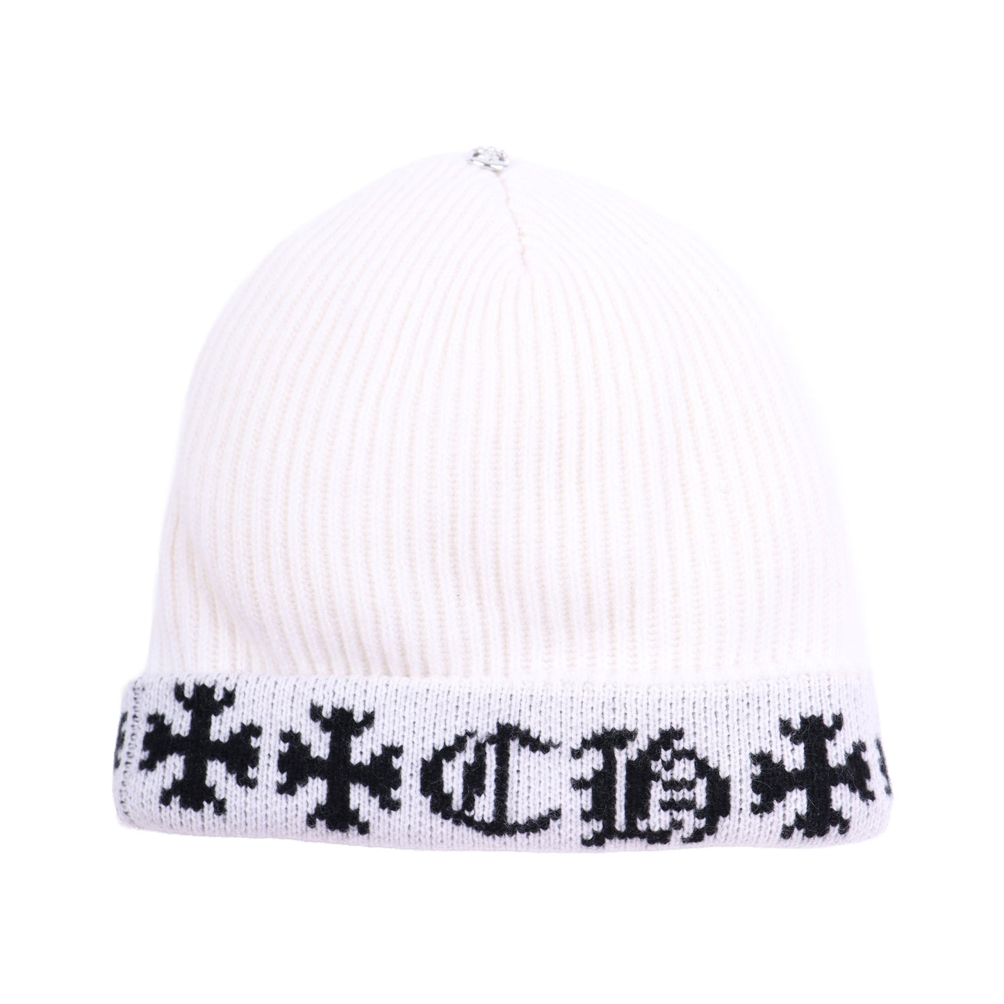 CHROME HEARTS BIG DADDY BEANIE NYC WHITE