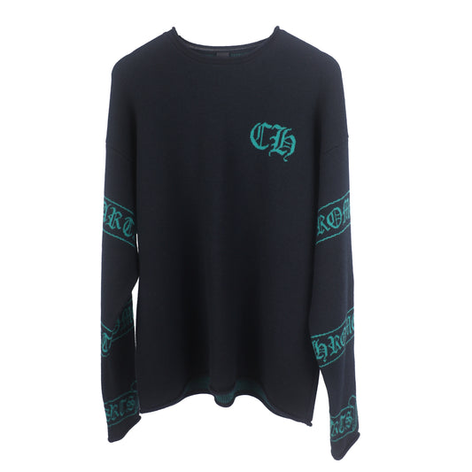 CHROME HEARTS GREEN CASHMERE SWEATER SIZE FREE/XL