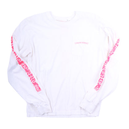 CH WHITE SCRIPT HOT PINK LONGSLEEVE T-SHIRT