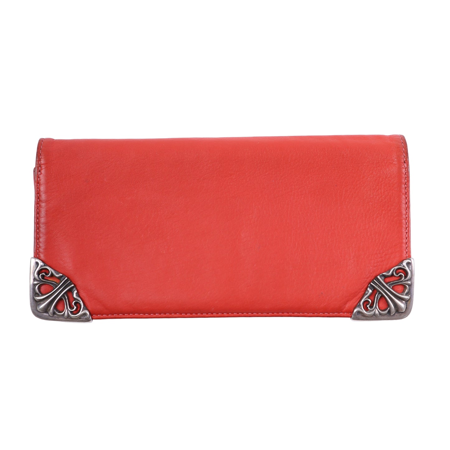 CHROME HEARTS LONG LEATHER WALLET RED