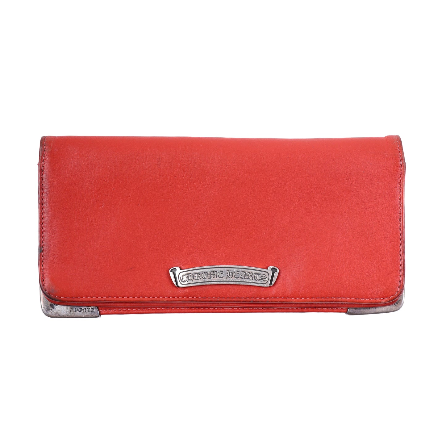 CHROME HEARTS LONG LEATHER WALLET RED