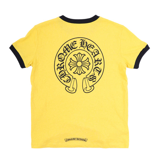CHROME HEARTS YELLOW HORSESHOE RINGER TEE SMALL