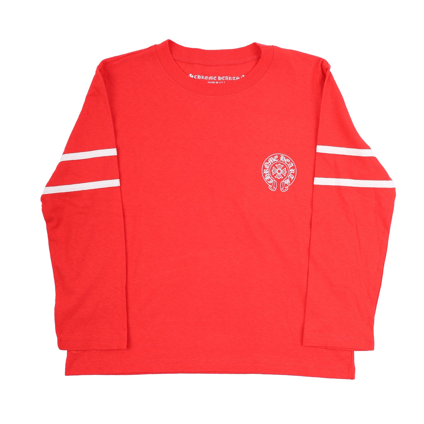 CHROME HEARTS RED 33 BASEBALL 3/4 SLEEVE SHIRT