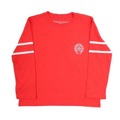 CHROME HEARTS RED 33 BASEBALL 3/4 SLEEVE SHIRT