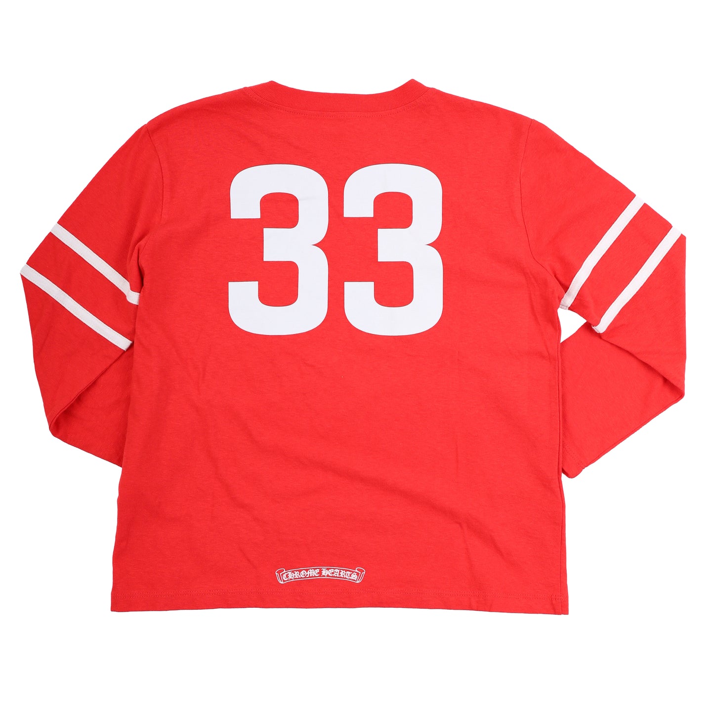 CHROME HEARTS RED 33 BASEBALL 3/4 SLEEVE SHIRT