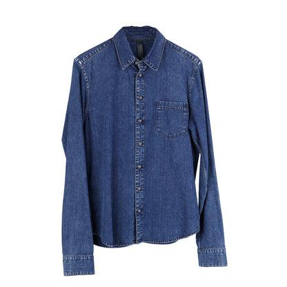 CHROME HEARTS CROSS PATCH SLEEVE DENIM SHIRT