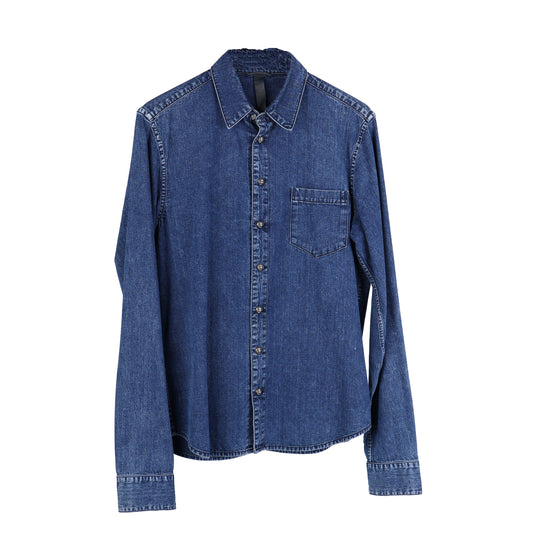 CHROME HEARTS CROSS PATCH SLEEVE DENIM SHIRT