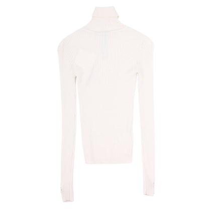 Chrome Hearts Womans Dual Tiny Cross Patch Cashmere Mock Neck